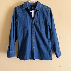 Charter Club Navy Blue Button-Up Shirt